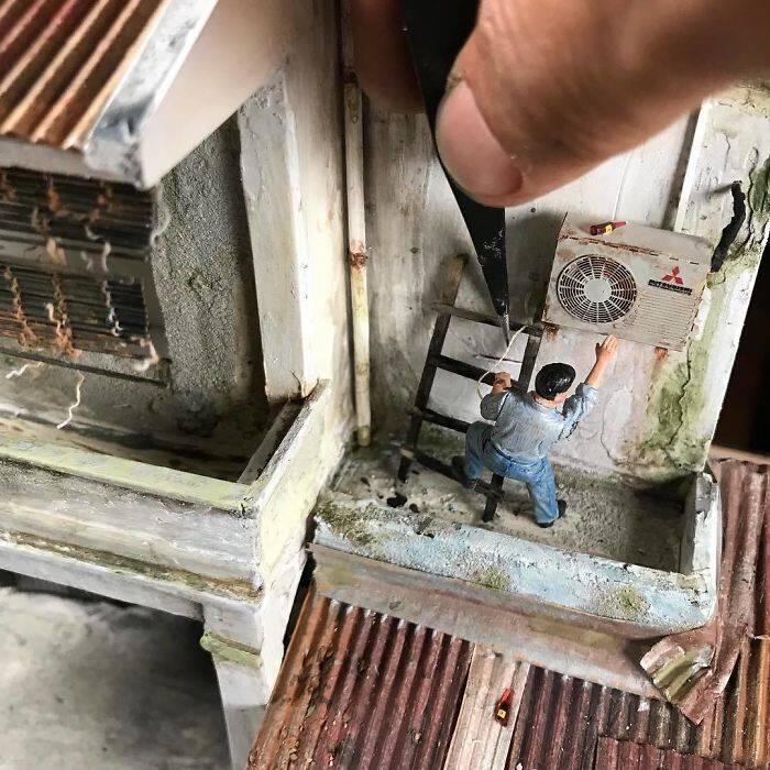 Rindu Suasana Masa Kecil, Pria Ini Membuat Diorama Kota Zaman Dulu. Detailnya Mantap!