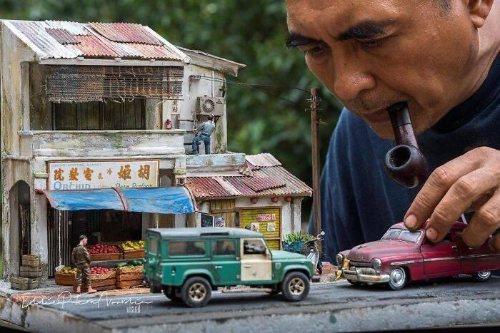 Rindu Suasana Masa Kecil, Pria Ini Membuat Diorama Kota Zaman Dulu. Detailnya Mantap!