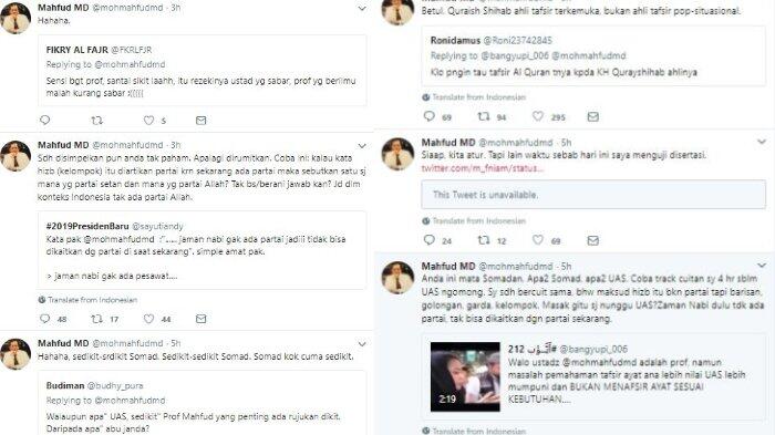 Reaksi Mahfud MD Dibilang Sensi Menanggapi Dirinya Dibandingkan dengan Ustaz Somad