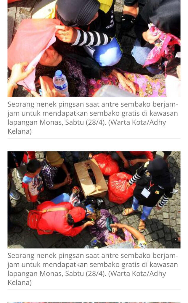 BERITA FOTO: Beginilah Penampakan Antre Sembako yang Bikin Pingsan