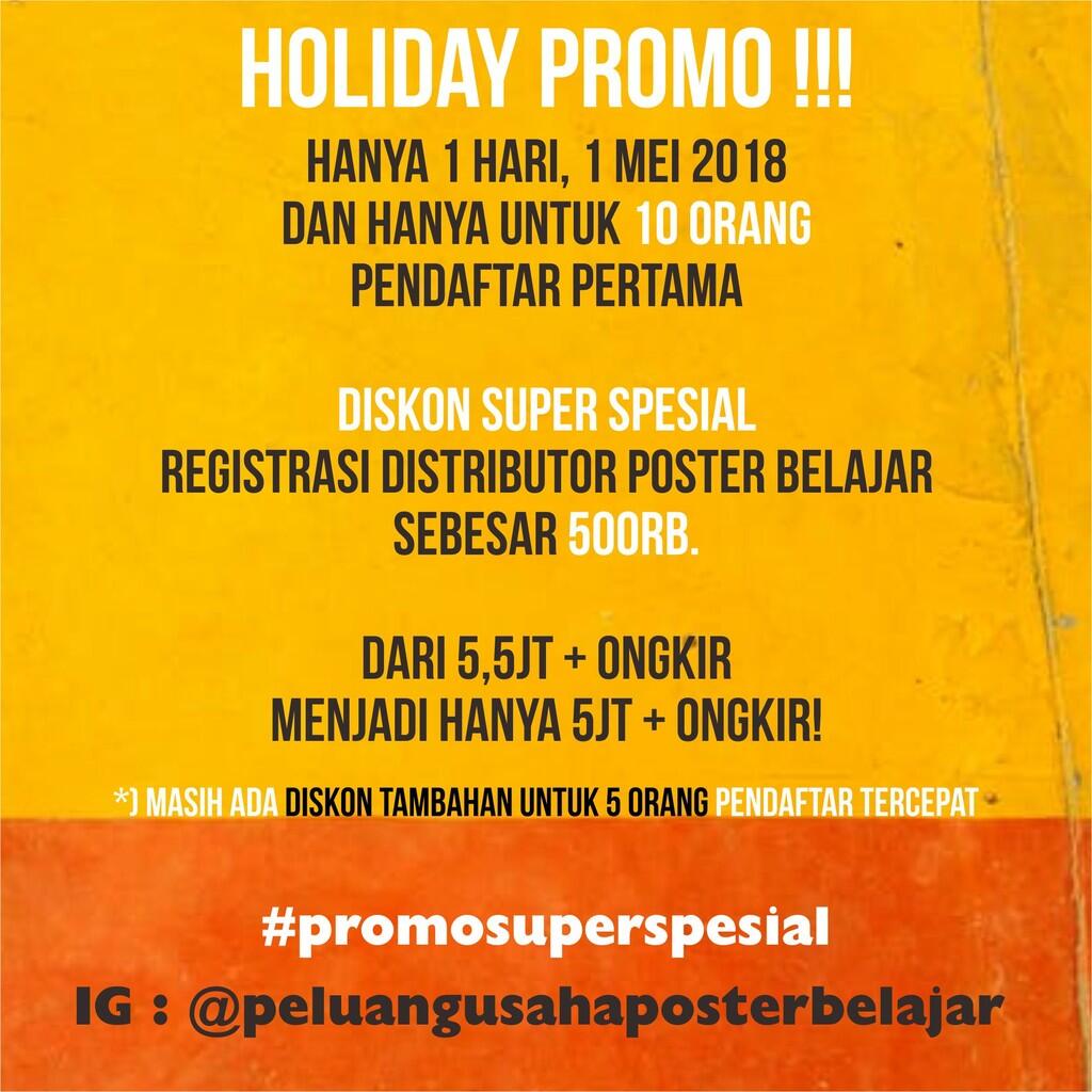 Gabung jadi Distributor POster Belajar 1 Mei 2018, Ada Diskon Super Spesial!