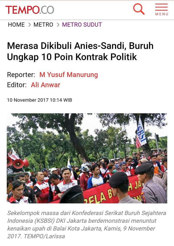 Buruh Jangan Mau Dimanfaatkan Orang Ngebet Jadi Presiden
