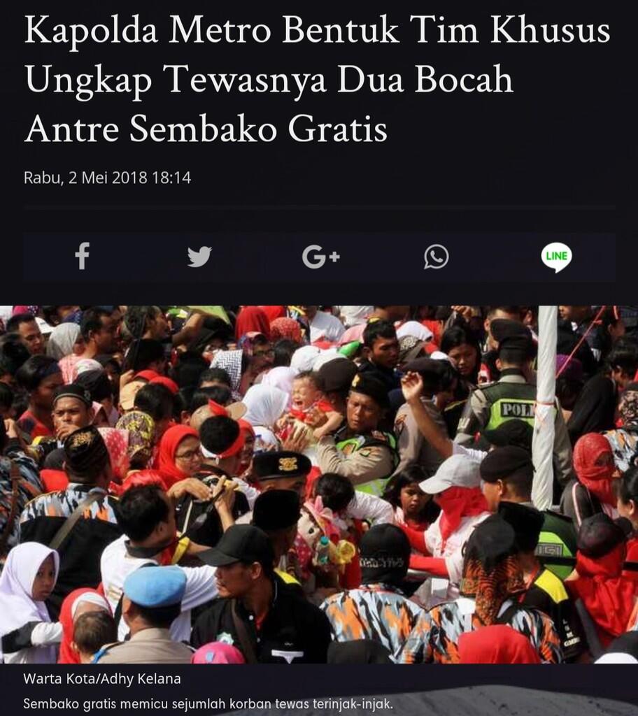 Antre Sembako di Monas, Rizki Meninggal Dunia Setelah Terdorong dan Terinjak
