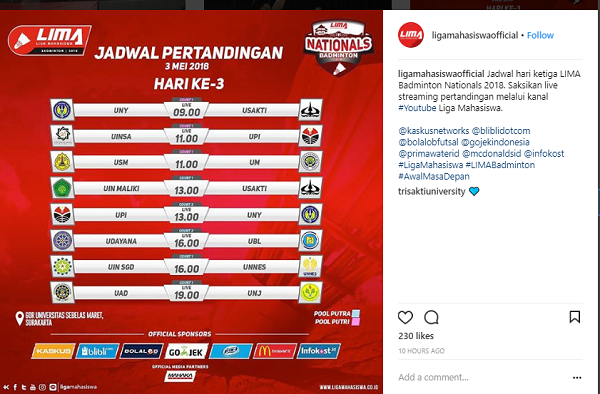 2018 Badminton Nasional Hari Ketiga Fajar Cenung MEMBINA KAMU