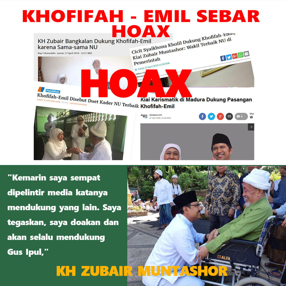 Klarifikasi KH Zubair tentang Pelintir Kampanye Khofifah-Emil