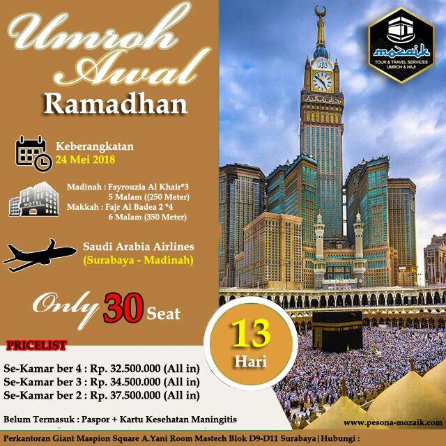 Umroh dibulan Ramadhan Bersama Pesona Mozaik