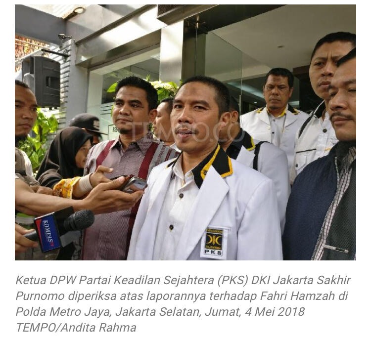 Laporkan Fahri Hamzah, Ketua DPW PKS Diperiksa Polda Metro Jaya