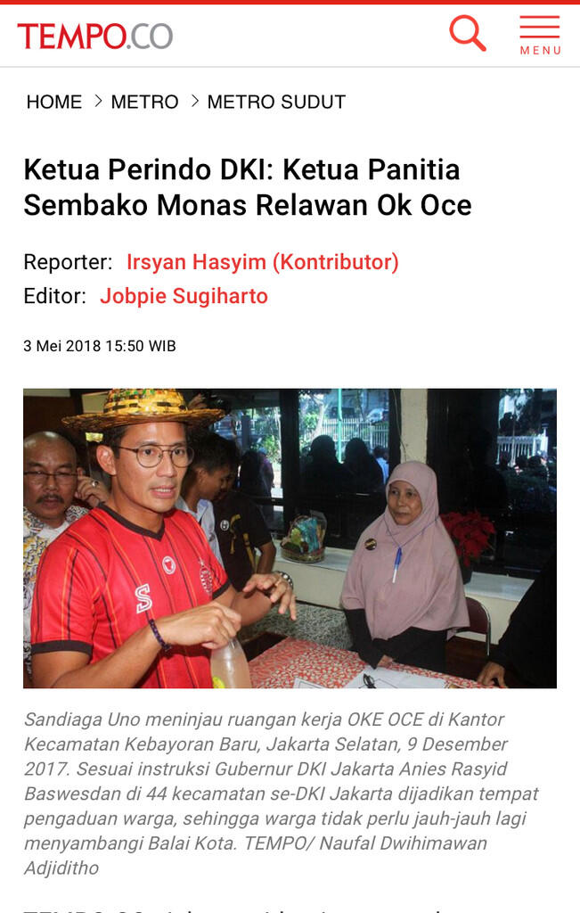 Sandiaga Ngaku Tak Kenal Panitia Sembako Maut Monas