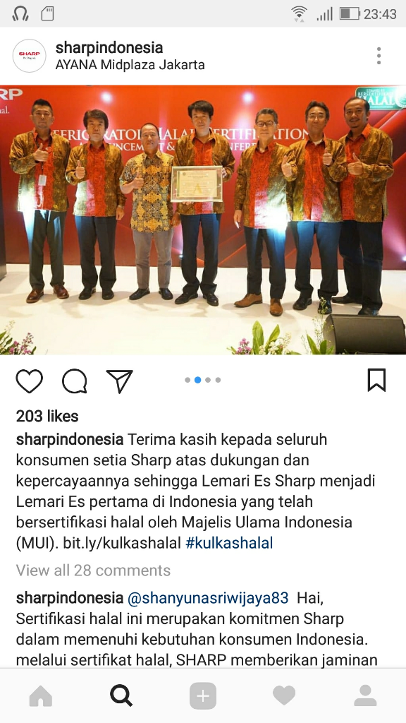 Kulkas HALAL pertamax di Indonesia bersertifikat MUI.