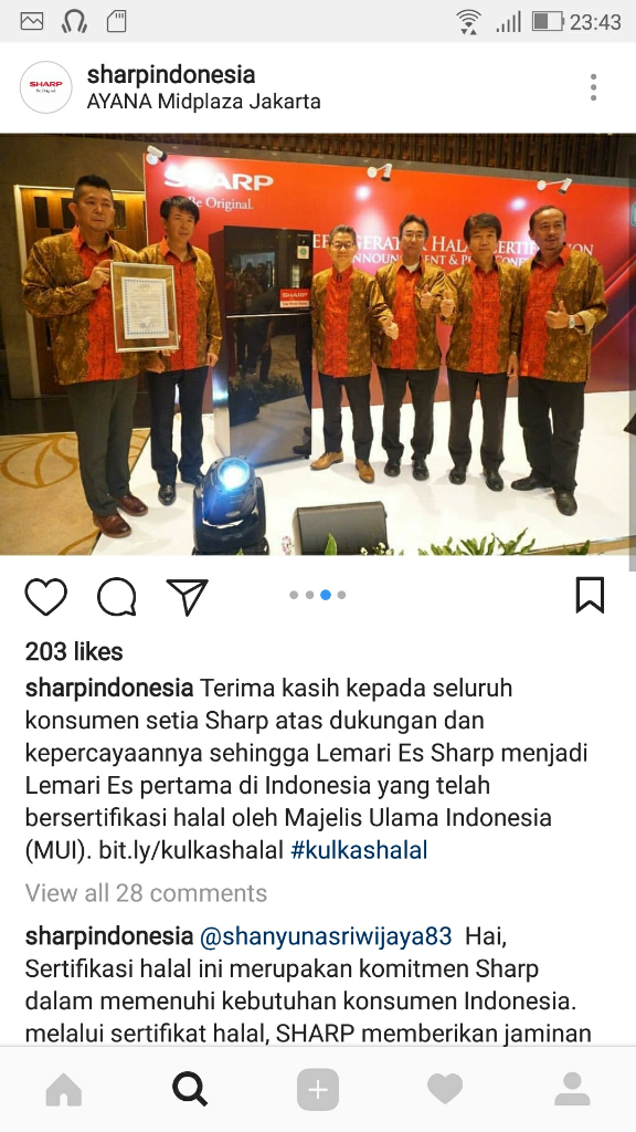 Kulkas HALAL pertamax di Indonesia bersertifikat MUI.