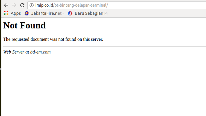 Situs Terkait PT Bintang Delapan Tak Bisa Diakses