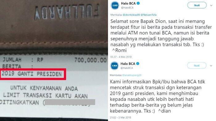 Heboh Unggahan Mustofa Soal Struk Transaksi ATM, Admin BCA Berikan Konfirmasi