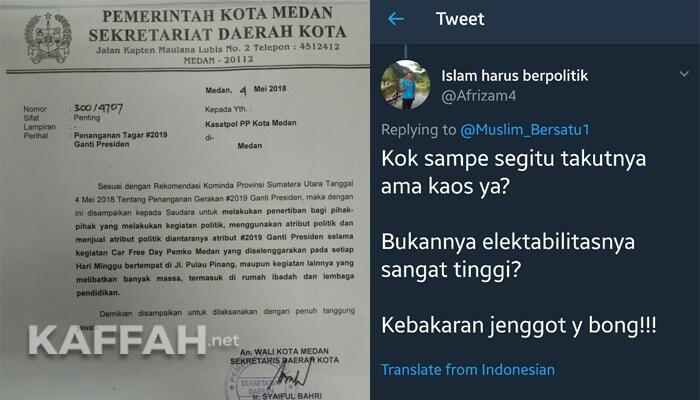 Pemkot Medan Kerahkan Aparat “Tertibkan” Atribut #2019GantiPresiden