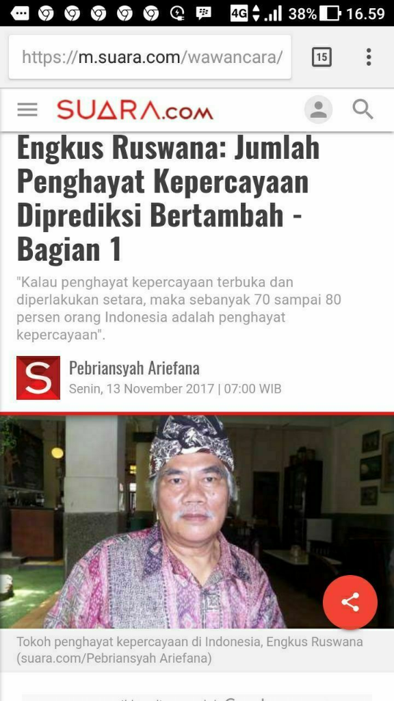 Jumlah Penganut Aliran Kepercayaan di Madiun Meningkat Tajam