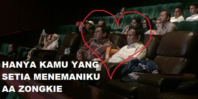 Mesranya AA wowo sama Abang zongkie nonton di bioskop......
