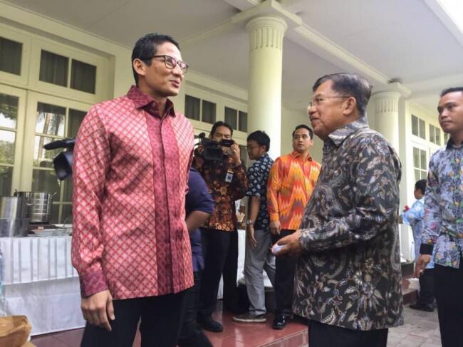 Sandiaga dan JK Bahas Anies Baswedan