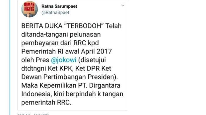 Ratna Sarumpet: Banyak Kebijakan Pemerintah yang Membawa Indonesia Semakin Terpuruk