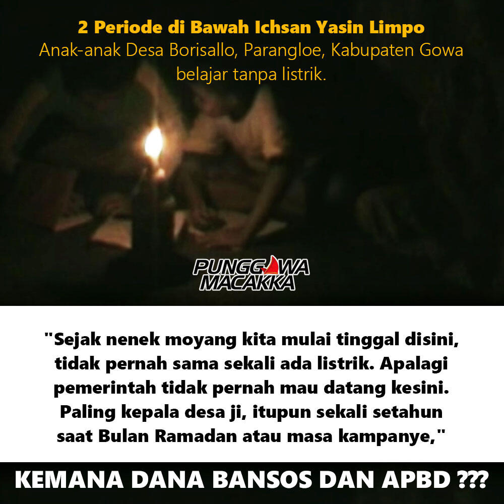 Dua Kampung di Gowa Tak Pernah Nikmati Listrik