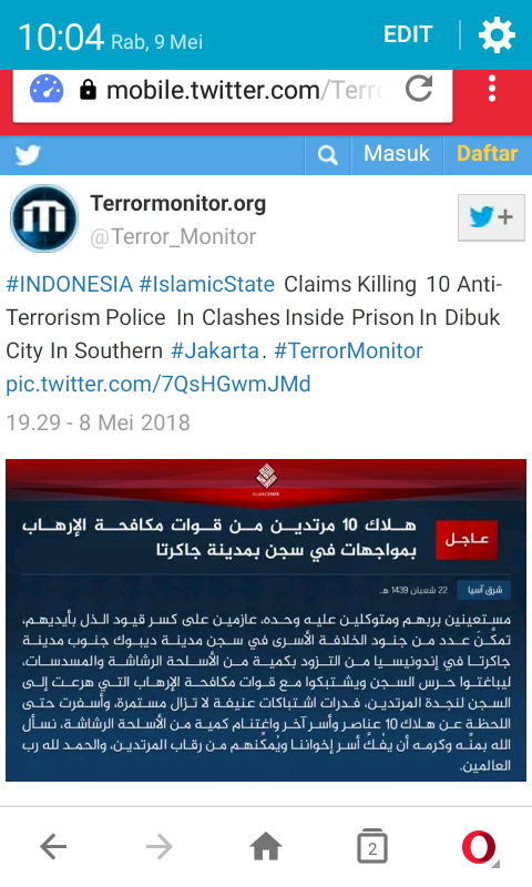 ISIS terlibat di kerusuhan mako brimob?