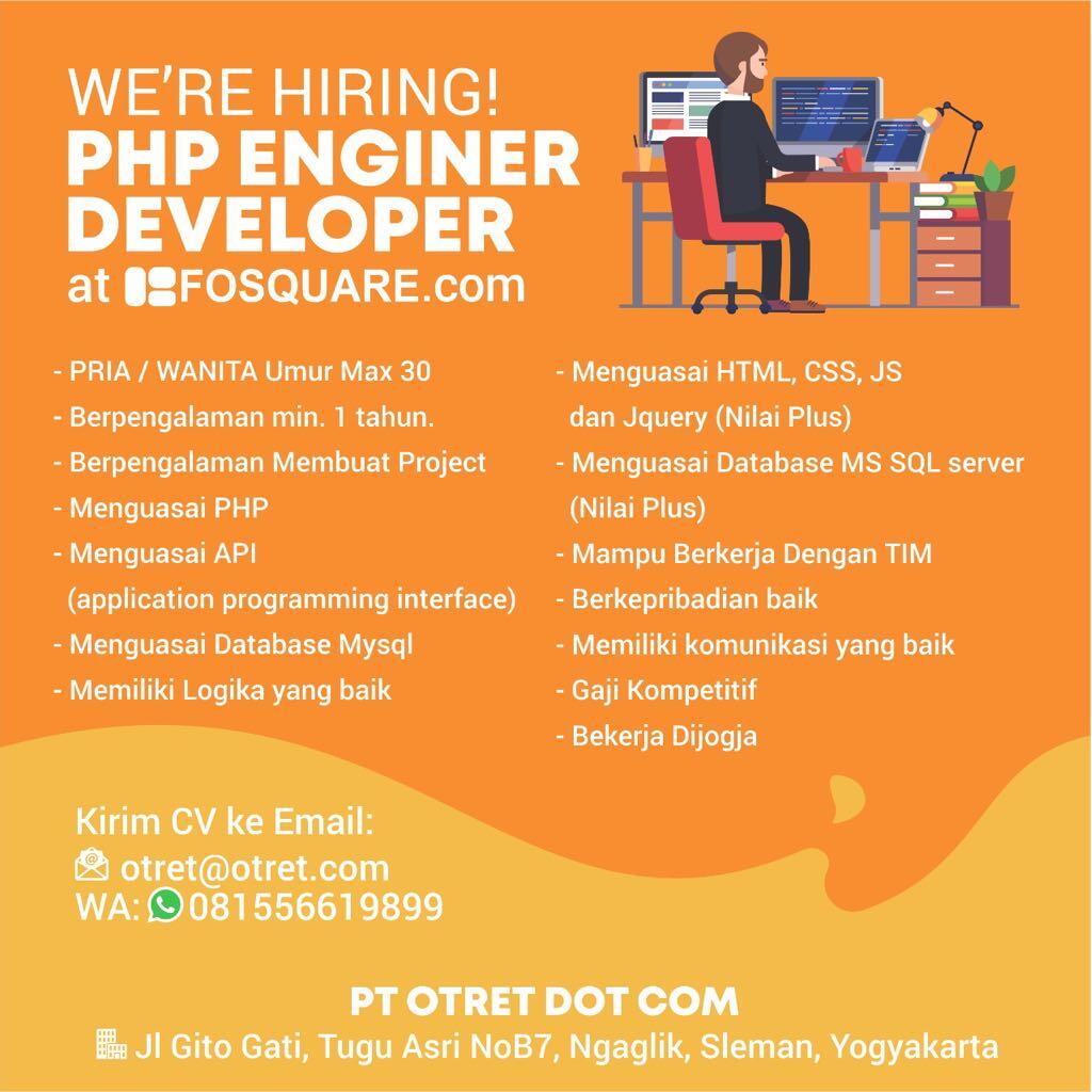 Lowongan PHP ENGINER AT Yogyakarta