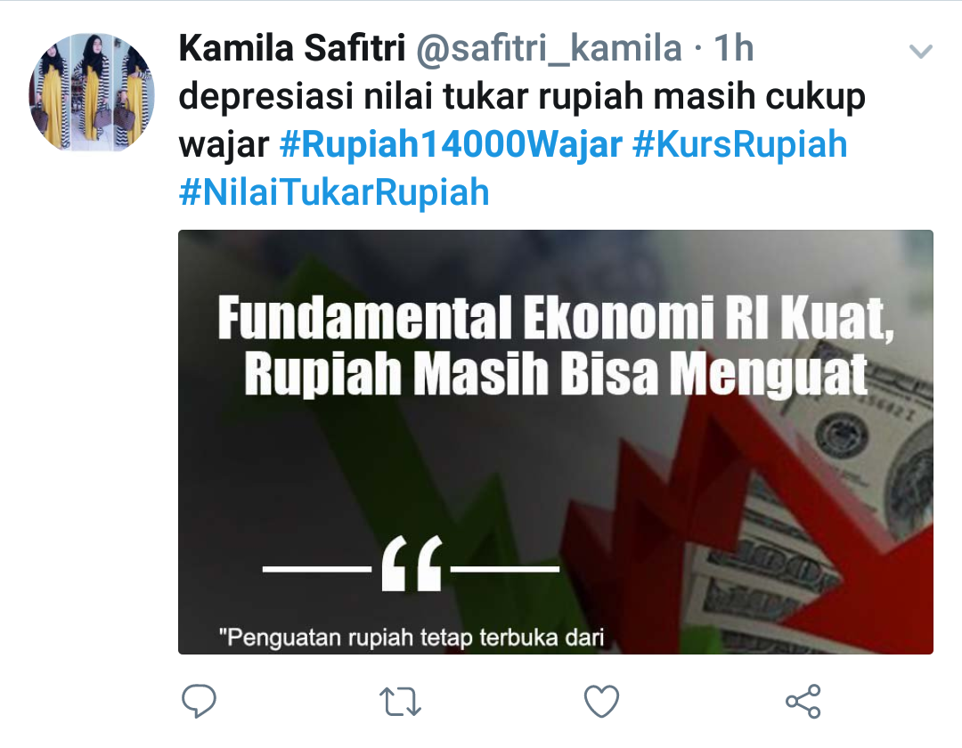 Dolar Rp 14.000, Muncul #Rupiah14000Wajar