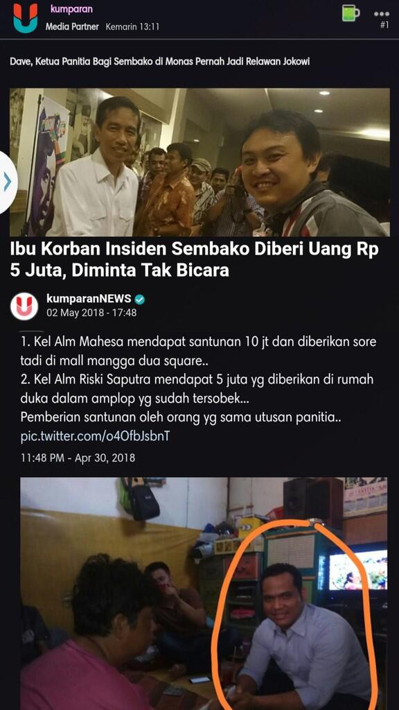 Putar-putar Duit Rp500 Juta untuk Korban Tragedi sembako Monas