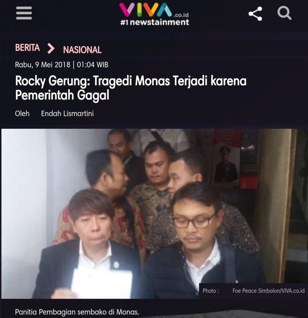 Rocky Gerung: Tragedi sembako Monas Terjadi karena Pemerintah Gagal