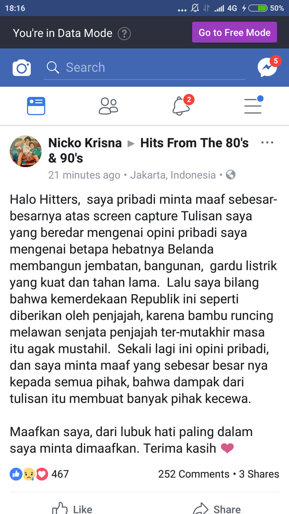 Lagi Viral Founder sapah satu group FB menghina Pahlawan
