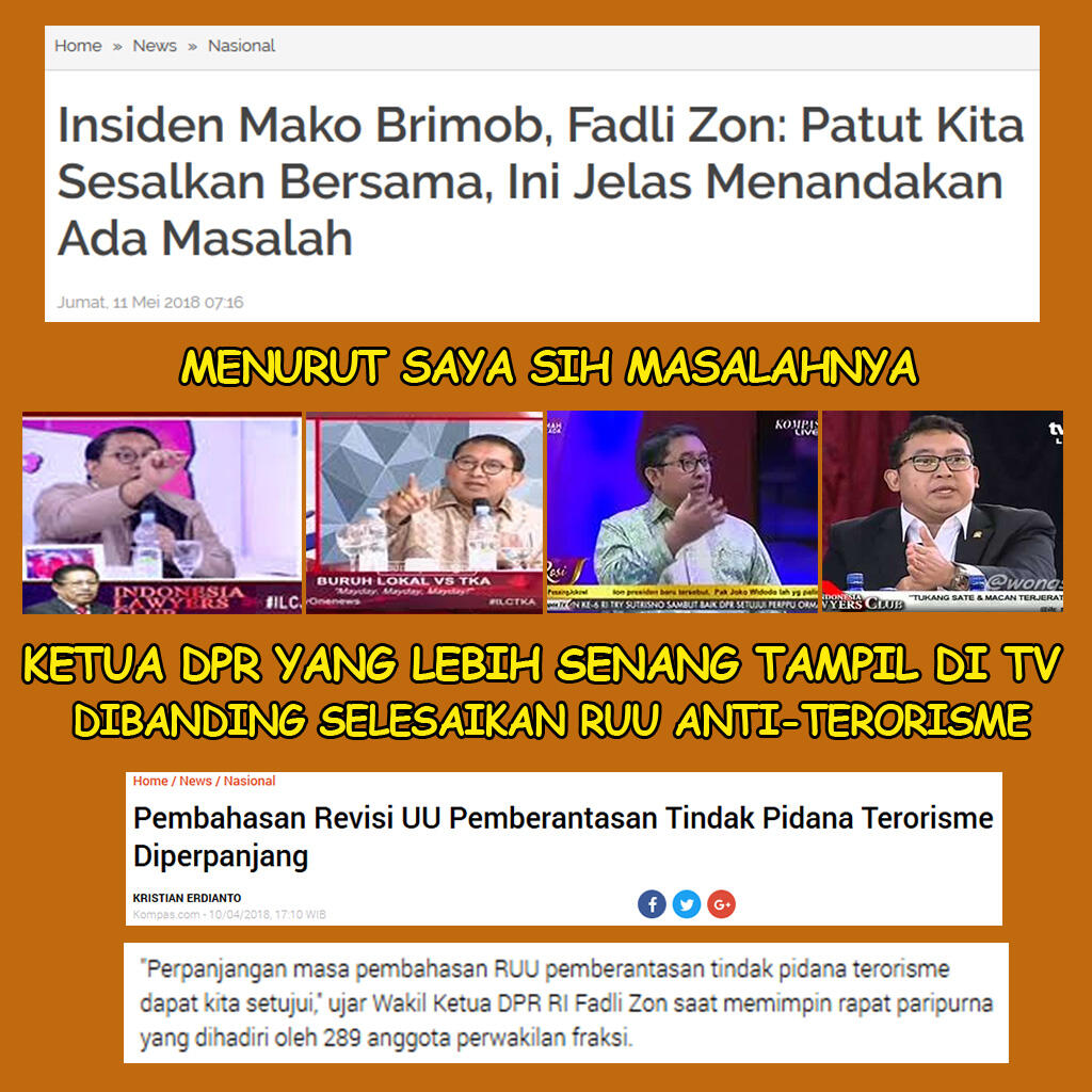 Komentar Fadli Zon Tentang Mako Brimob