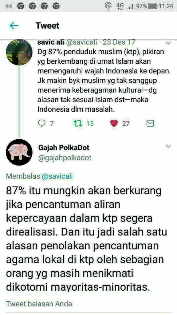 Muslim di Indonesia hanya 55.8 %?
