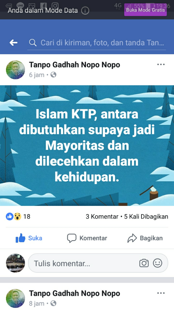Muslim di Indonesia hanya 55.8 %?