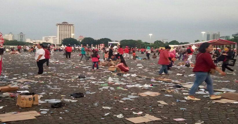 Aksi 115 Solidaritas untuk Baitul Maqdis Bubar, Monas Kembali Kinclong