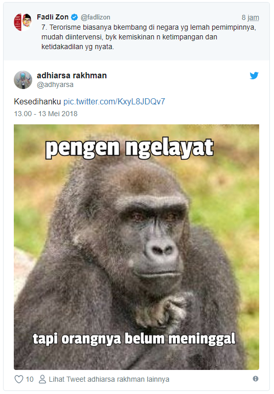 Ini Ciutan Fadli Zon tentang Terorisme, Netizen : Anda Pendukung Teroris?
