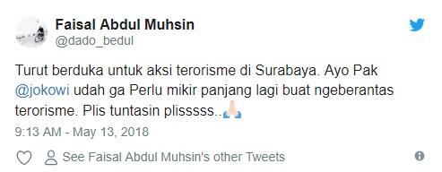 Ledakan Bom di Gereja Surabaya, Tagar KamiTidakTakut Jadi Trending Topik
