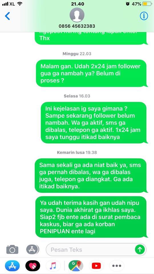 Penipuan nick rajanyajasa, norek 0183584607 BCA a/ LAILATUL KHODARIYA, Jawa Timur.