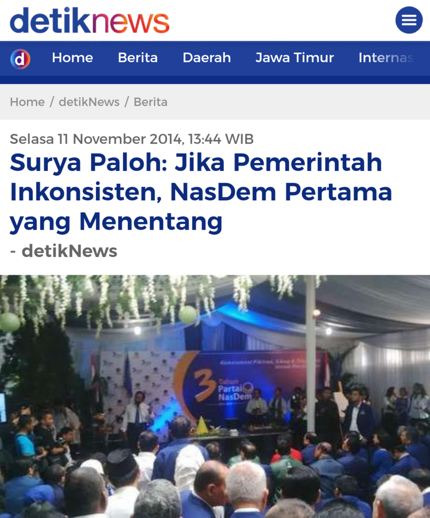 Surya Paloh: Kalau sampai lain di mulut dan hati kita jahit mulutnya