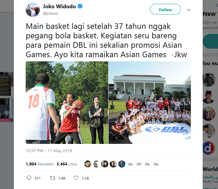 (Jokowi Ngibul Lagi) 37 Tahun Tidak Pernah Main Basket