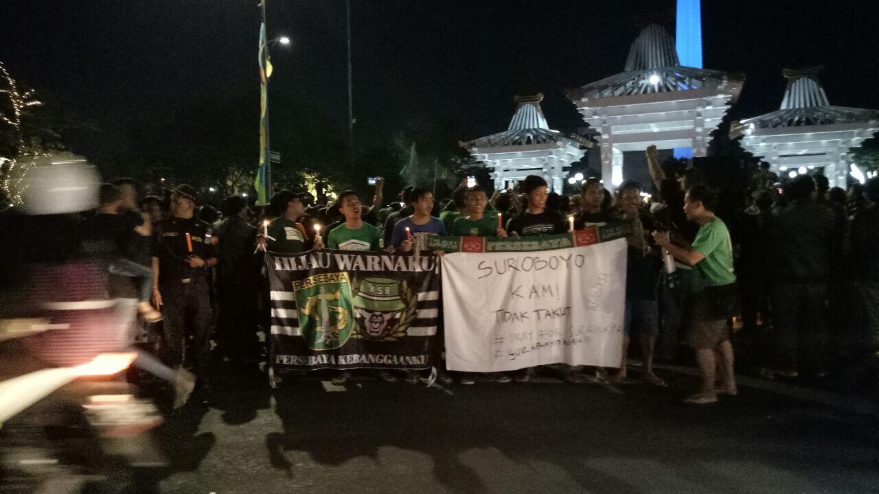 Bom Surabaya, Ribuan Massa Gelar Aksi Solidaritas di Tugu Pahlawan
