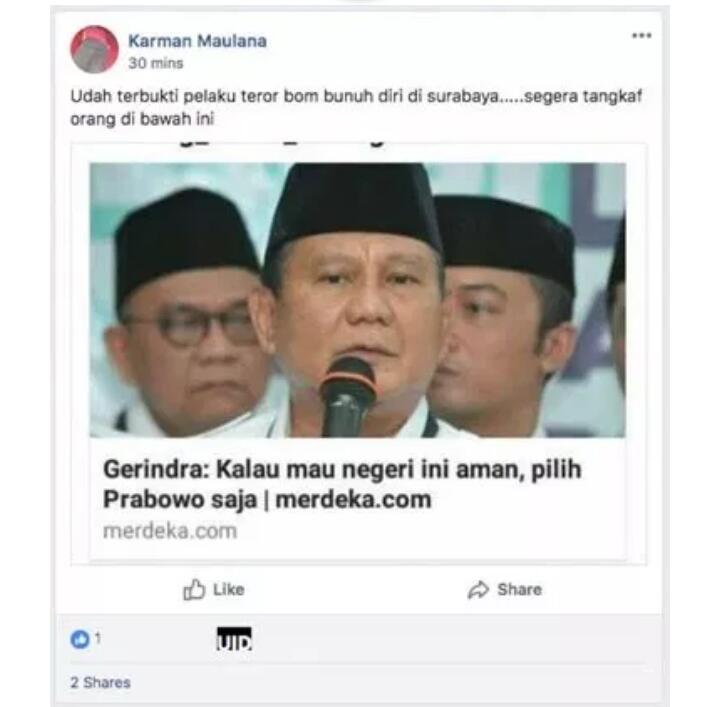 Pakai Isu Bom Surabaya Untuk Serang Prabowo