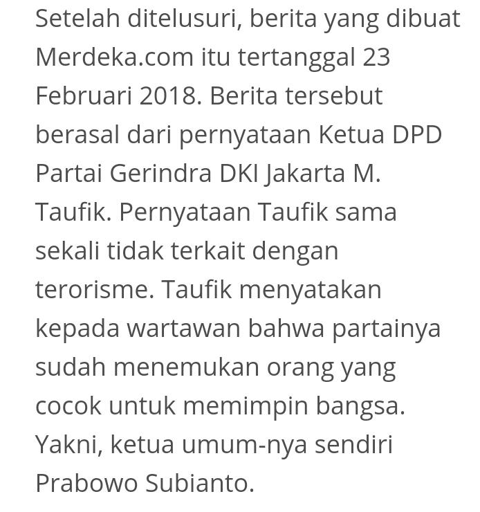 Pakai Isu Bom Surabaya Untuk Serang Prabowo