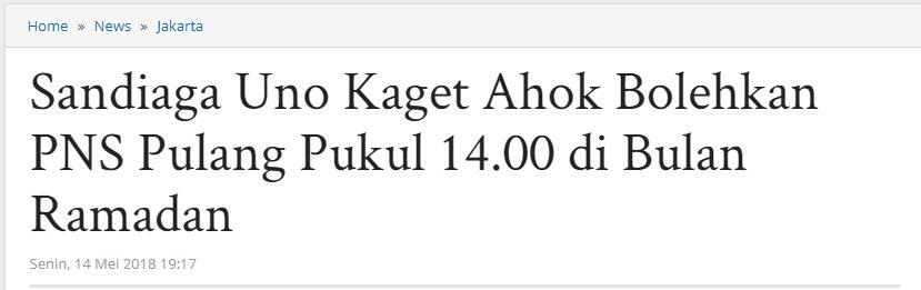 Bulan Puasa, PNS Pulang Jam 3 Sore