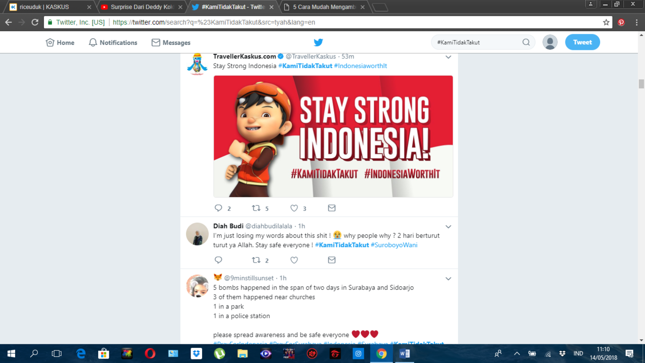 Tidak takut! netizen Indonesia mulai penuhi twitter dengan tagar ini