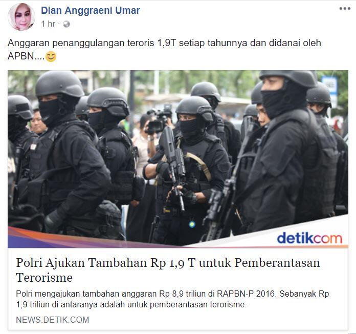 Jejak Kebencian Dian Anggraeni Umar, Sel Tidur Pendukung Teroris