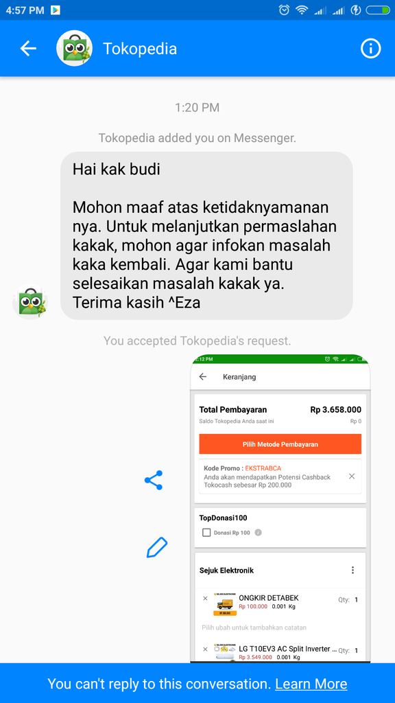 Transaksi Tokopedia