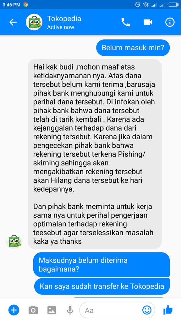 Transaksi Tokopedia