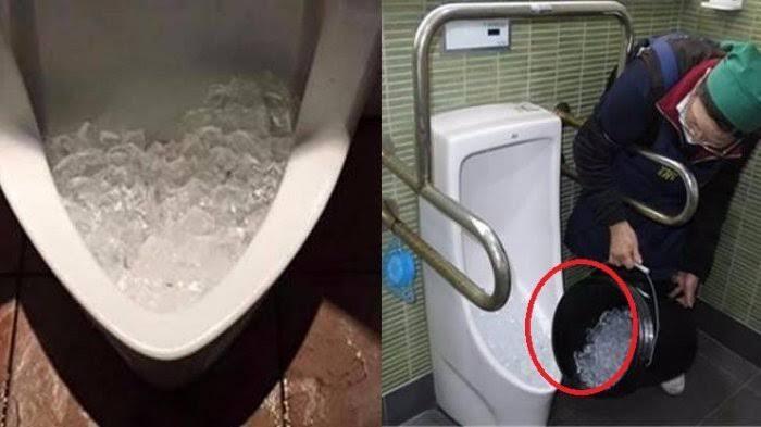 Es Batu Di Toilet Pria !! Untuk Apa ??