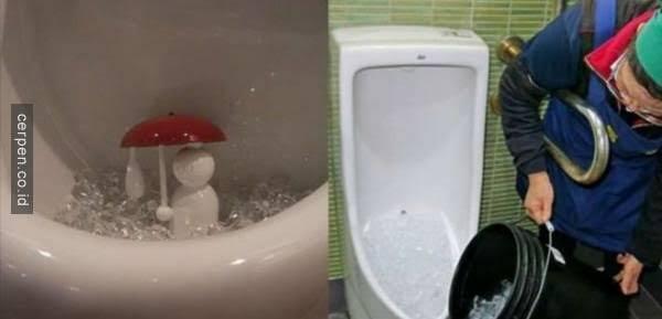 Es Batu Di Toilet Pria !! Untuk Apa ??