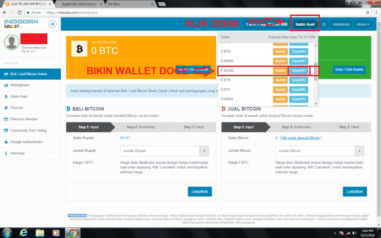 &#91;ABDULKODIRE&#93; DOGECOIN CLOUD MINING LEGIT FREE 5 H/S