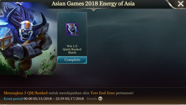 AOV jadi salah satu game yang terpilih di ASIAN Games 2018!