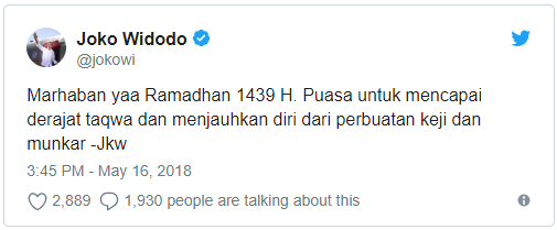 Akun Twitter Jokowi Berkicau soal JKT48, Lalu Twitnya Dihapus